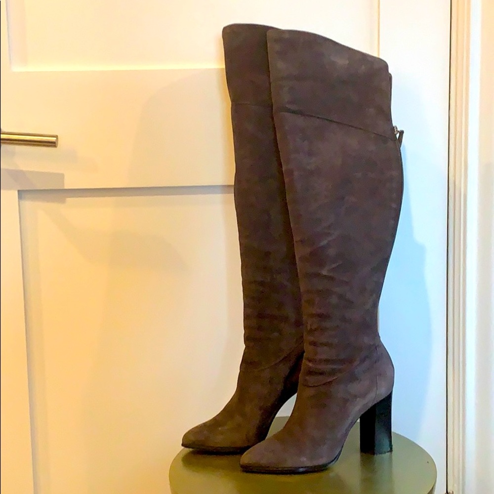 Alexandre Birman Over The Knee Suede Heeled Boots